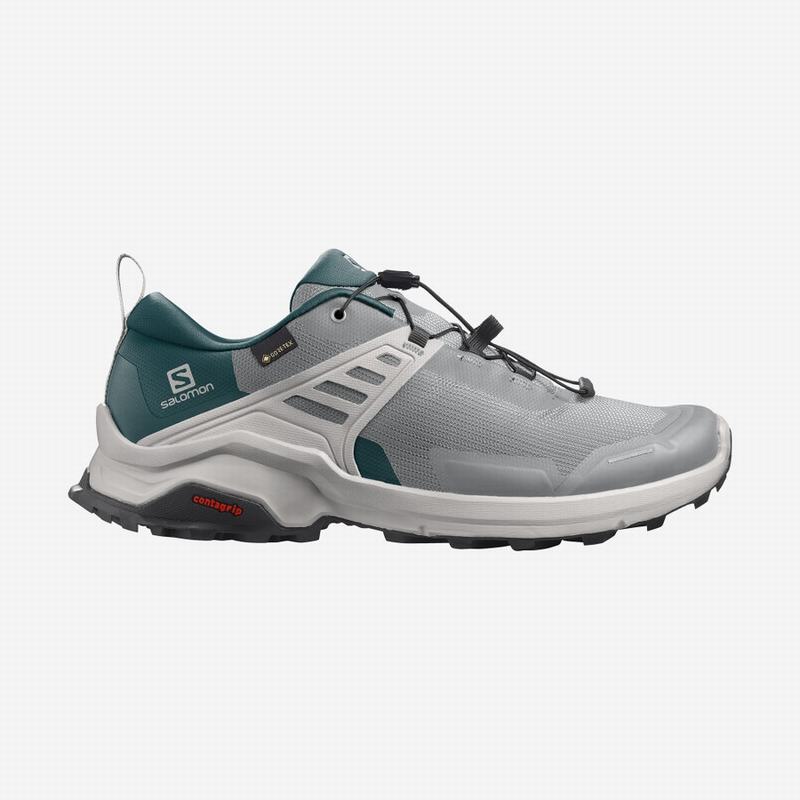 Salomon X RAISE GORE-TEX Zapatillas Trekking Hombre - Gris Oscuro / Turquesa - Colombia (04573-AELV)